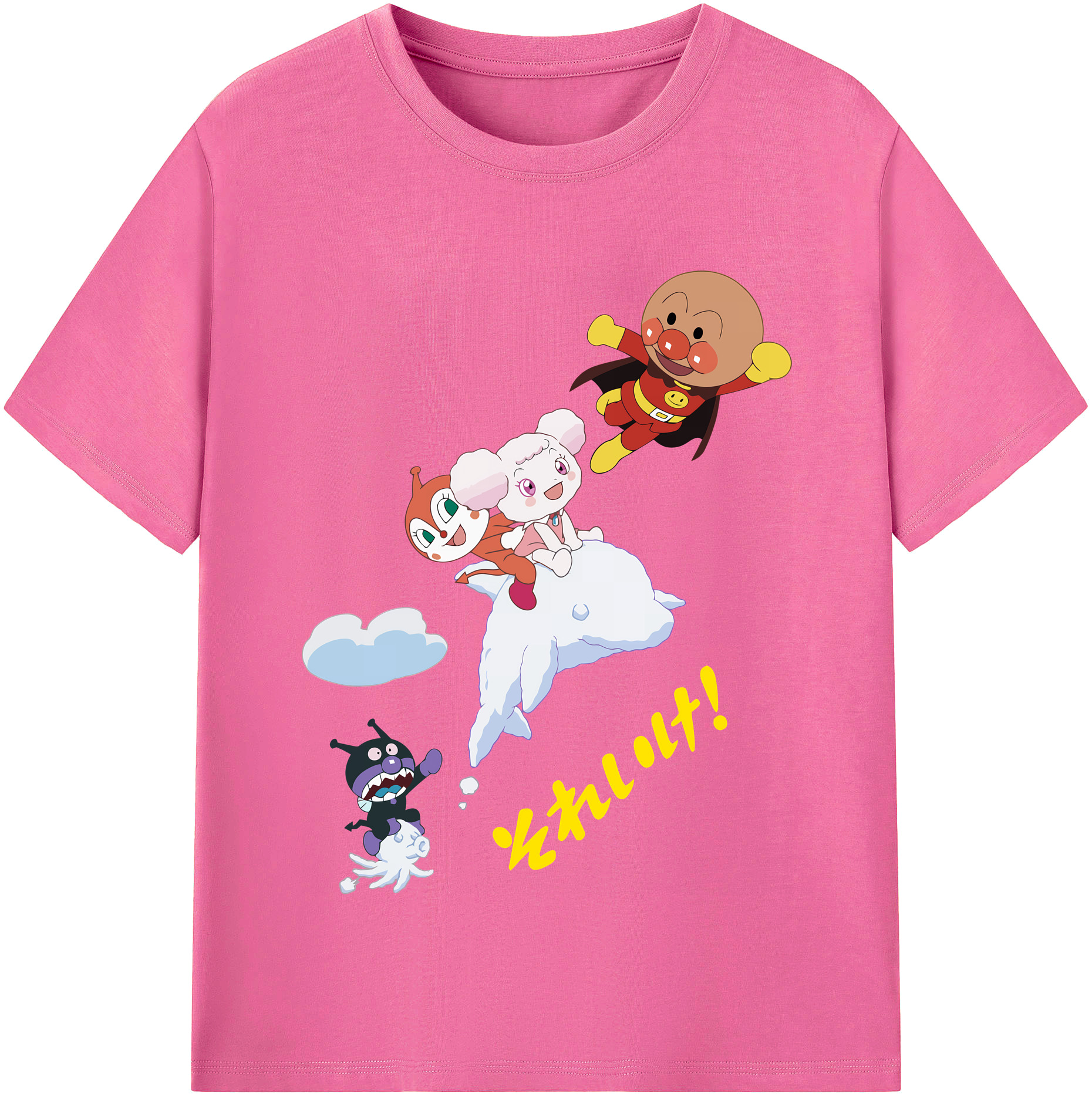 （画像用） アンパンマン Anpanman レディースカジュアルプリントTシャツ（綿100％）